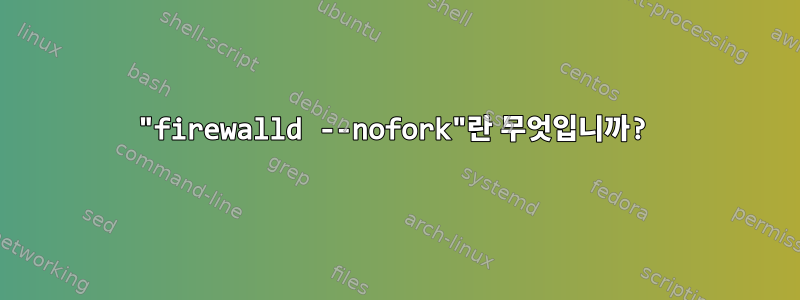 "firewalld --nofork"란 무엇입니까?