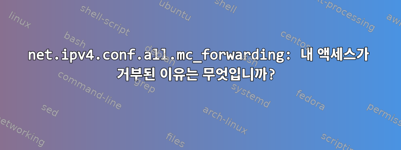 net.ipv4.conf.all.mc_forwarding: 내 액세스가 거부된 이유는 무엇입니까?