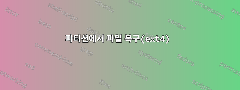 파티션에서 파일 복구(ext4)