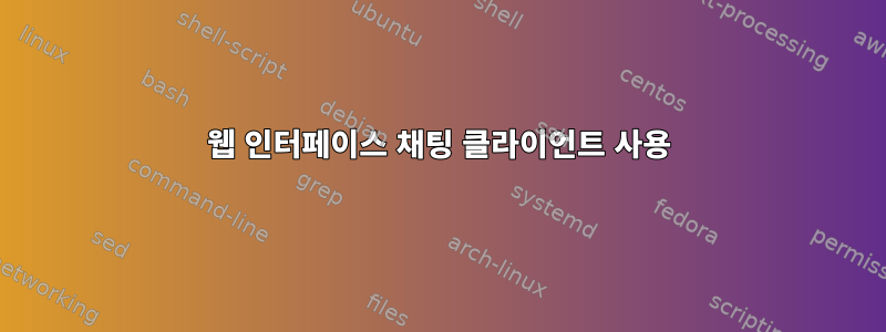 웹 인터페이스 채팅 클라이언트 사용