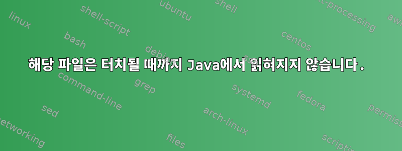 해당 파일은 터치될 때까지 Java에서 읽혀지지 않습니다.