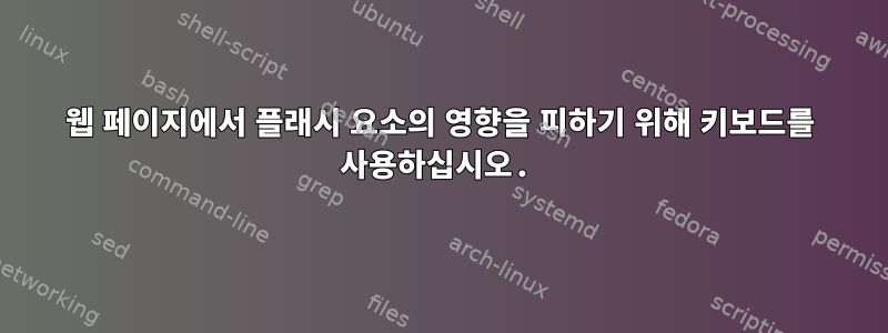 웹 페이지에서 플래시 요소의 영향을 피하기 위해 키보드를 사용하십시오.