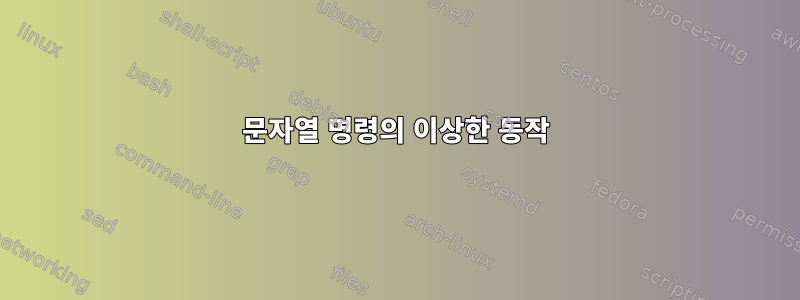 문자열 명령의 이상한 동작