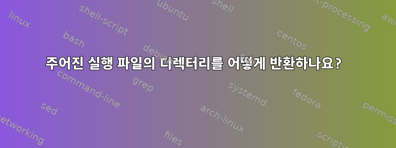 주어진 실행 파일의 디렉터리를 어떻게 반환하나요?