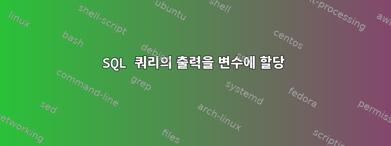 SQL 쿼리의 출력을 변수에 할당