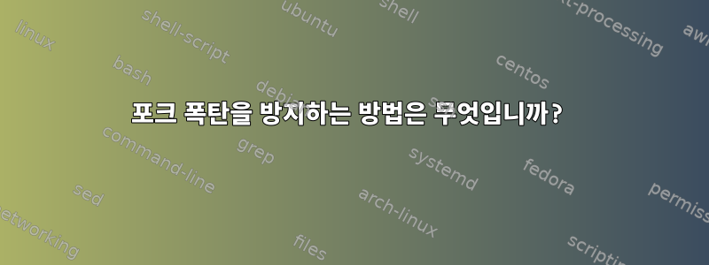 포크 폭탄을 방지하는 방법은 무엇입니까?