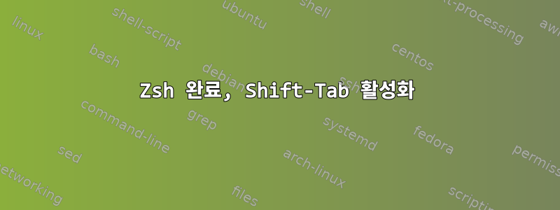 Zsh 완료, Shift-Tab 활성화