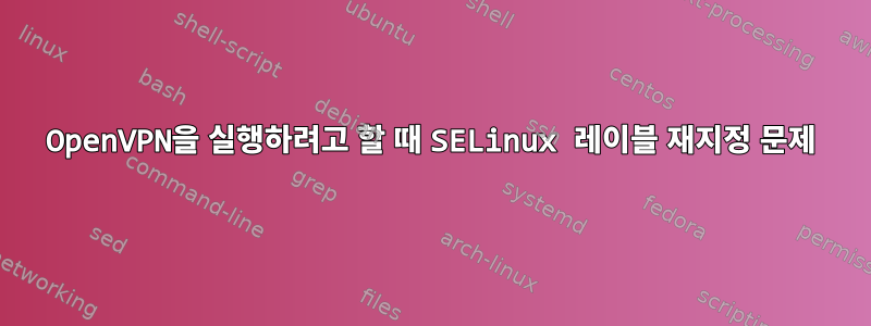 OpenVPN을 실행하려고 할 때 SELinux 레이블 재지정 문제