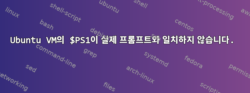 Ubuntu VM의 $PS1이 실제 프롬프트와 일치하지 않습니다.