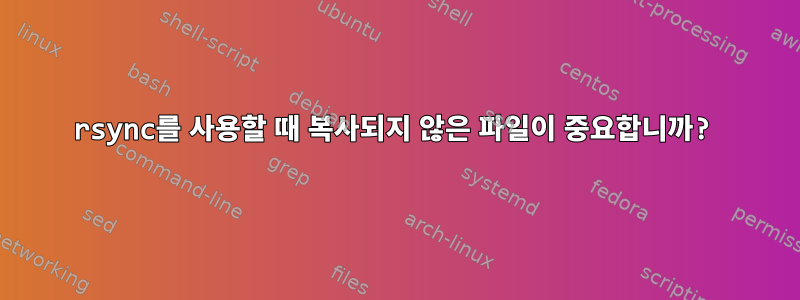 rsync를 사용할 때 복사되지 않은 파일이 중요합니까?