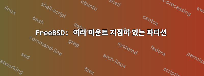 FreeBSD: 여러 마운트 지점이 있는 파티션