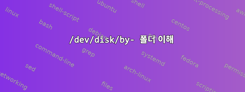 /dev/disk/by- 폴더 이해