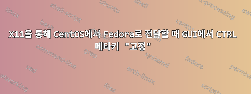 X11을 통해 CentOS에서 Fedora로 전달할 때 GUI에서 CTRL 메타키 "고정"