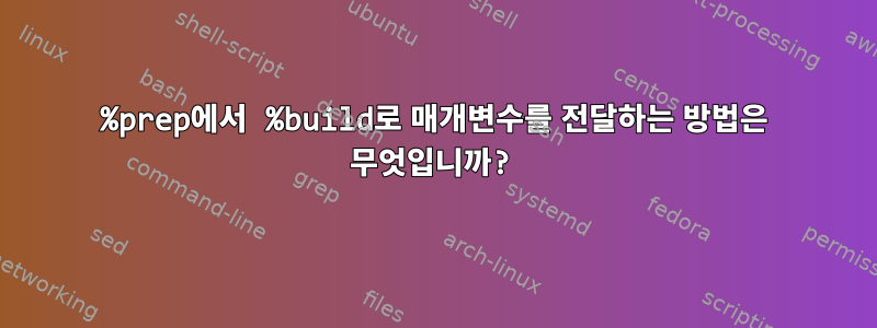 %prep에서 %build로 매개변수를 전달하는 방법은 무엇입니까?