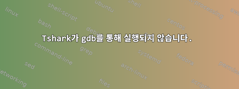 Tshark가 gdb를 통해 실행되지 않습니다.