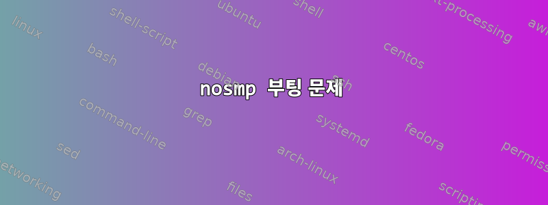 nosmp 부팅 문제