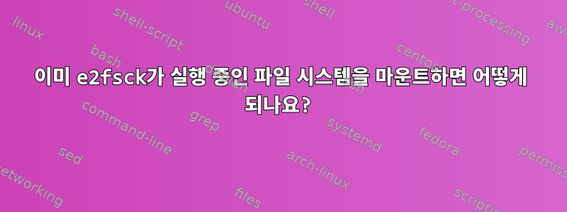 이미 e2fsck가 실행 중인 파일 시스템을 마운트하면 어떻게 되나요?