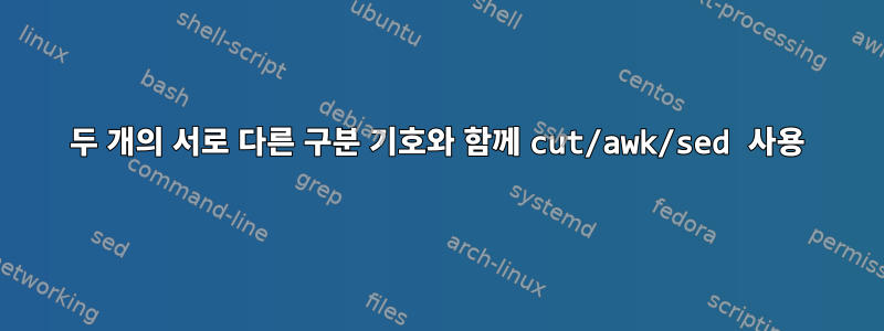 두 개의 서로 다른 구분 기호와 함께 cut/awk/sed 사용