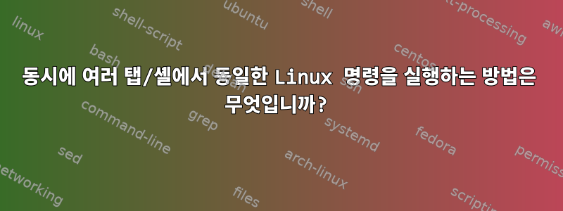 동시에 여러 탭/셸에서 동일한 Linux 명령을 실행하는 방법은 무엇입니까?