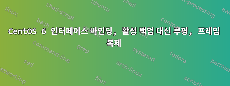 CentOS 6 인터페이스 바인딩, 활성 백업 대신 루핑, 프레임 복제