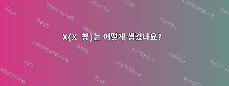 X(X 창)는 어떻게 생겼나요?