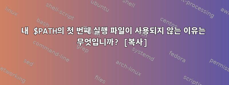 내 $PATH의 첫 번째 실행 파일이 사용되지 않는 이유는 무엇입니까? [복사]