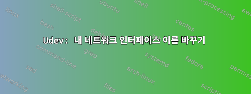 Udev: 내 네트워크 인터페이스 이름 바꾸기