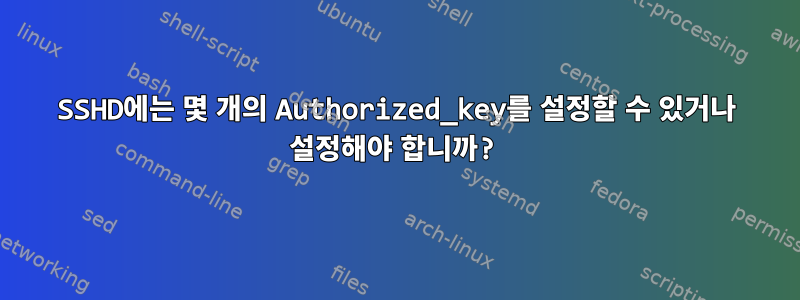 SSHD에는 몇 개의 Authorized_key를 설정할 수 있거나 설정해야 합니까?