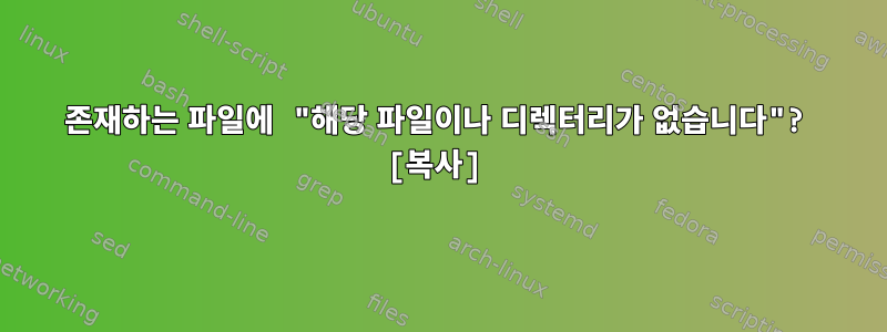 존재하는 파일에 "해당 파일이나 디렉터리가 없습니다"? [복사]