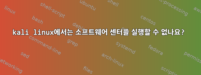 kali linux에서는 소프트웨어 센터를 실행할 수 없나요?