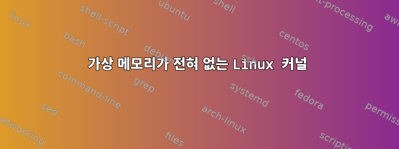 가상 메모리가 전혀 없는 Linux 커널