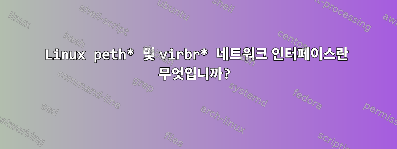 Linux peth* 및 virbr* 네트워크 인터페이스란 무엇입니까?