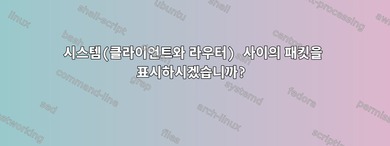 시스템(클라이언트와 라우터) 사이의 패킷을 표시하시겠습니까?