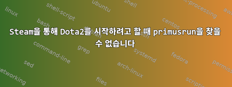 Steam을 통해 Dota2를 시작하려고 할 때 primusrun을 찾을 수 없습니다