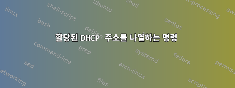 할당된 DHCP 주소를 나열하는 명령