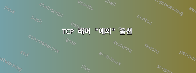 TCP 래퍼 "예외" 옵션