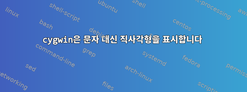 cygwin은 문자 대신 직사각형을 표시합니다