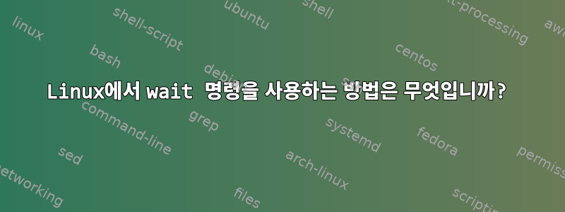 Linux에서 wait 명령을 사용하는 방법은 무엇입니까?