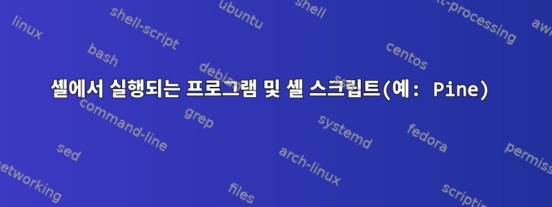 셸에서 실행되는 프로그램 및 셸 스크립트(예: Pine)