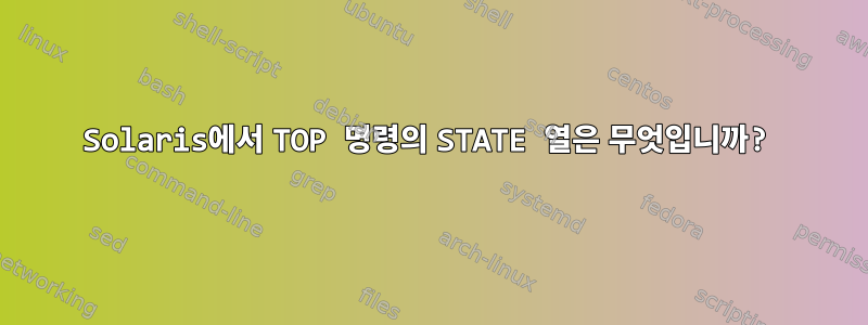 Solaris에서 TOP 명령의 STATE 열은 무엇입니까?