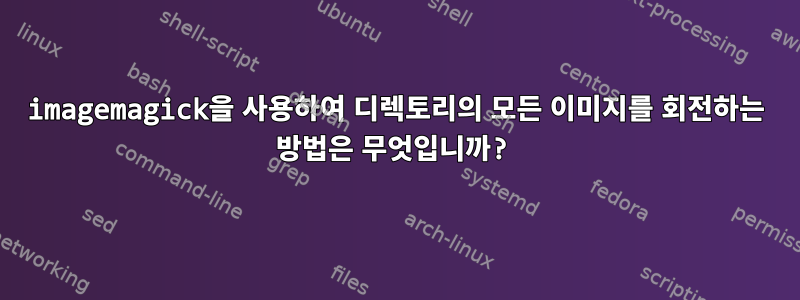 imagemagick을 사용하여 디렉토리의 모든 이미지를 회전하는 방법은 무엇입니까?