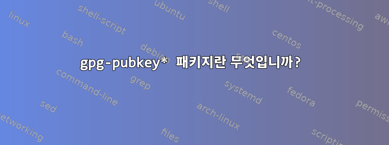 gpg-pubkey* 패키지란 무엇입니까?