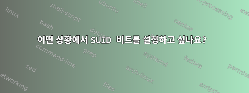 어떤 상황에서 SUID 비트를 설정하고 싶나요?