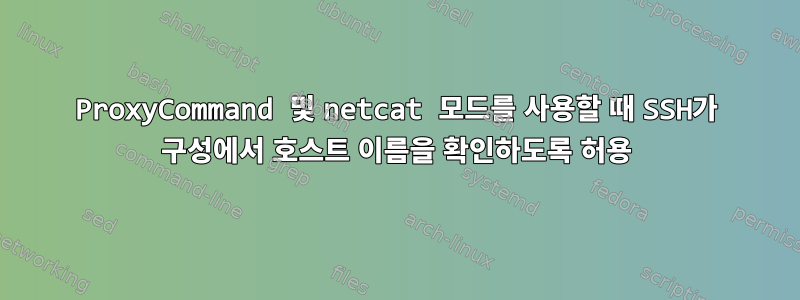 ProxyCommand 및 netcat 모드를 사용할 때 SSH가 구성에서 호스트 이름을 확인하도록 허용