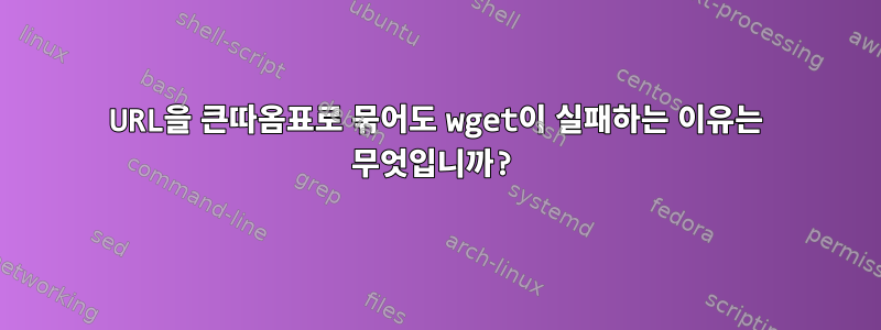 URL을 큰따옴표로 묶어도 wget이 실패하는 이유는 무엇입니까?