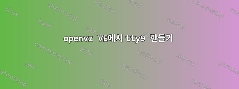 openvz VE에서 tty9 만들기