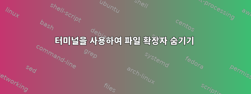 터미널을 사용하여 파일 확장자 숨기기