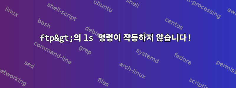 ftp&gt;의 ls 명령이 작동하지 않습니다!