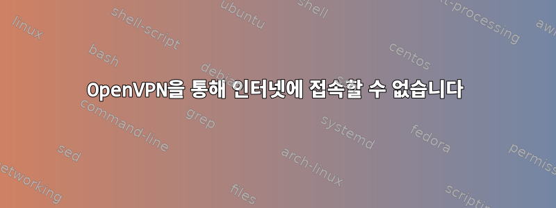 OpenVPN을 통해 인터넷에 접속할 수 없습니다