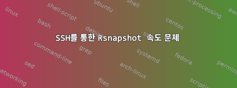 SSH를 통한 Rsnapshot 속도 문제